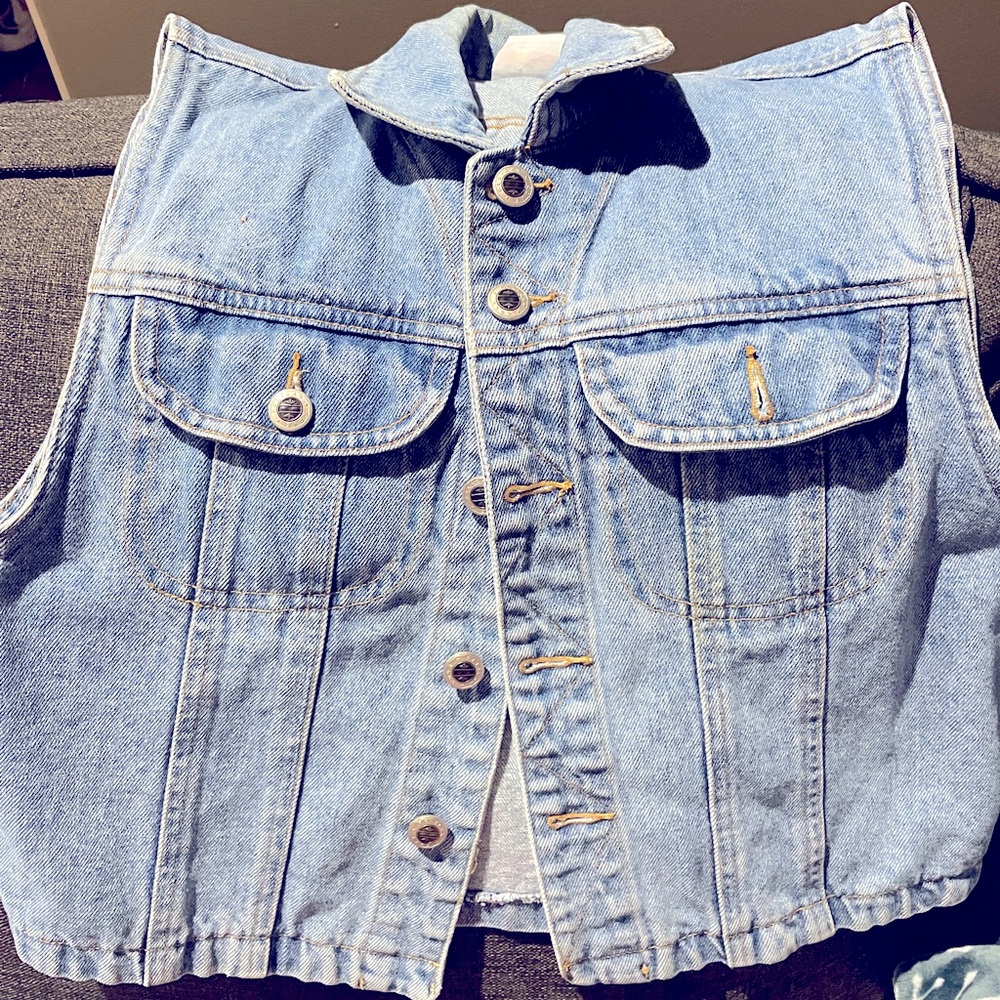 Vintage 80s Pelican Cove light denim women’s small jean vest